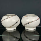Vintage Murano Glass Table Lamps: Italian Mid-Century Modern Sphere, Set of 2