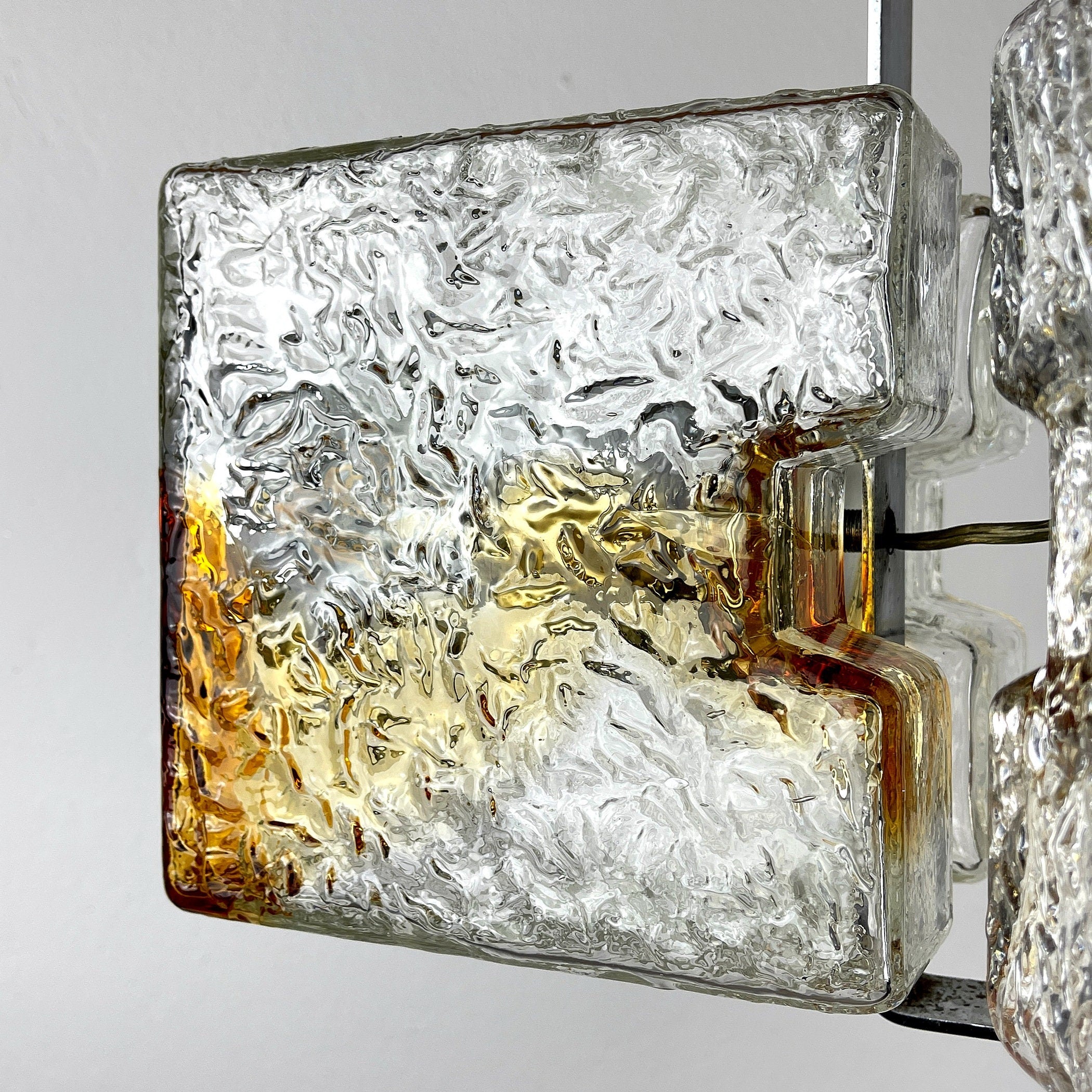 Toni Zuccheri Murano Glass Cube Chandelier for VeArt, 1970s