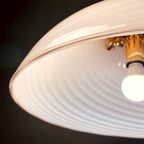 Vintage Murano Glass Pendant Lamp: Swirl Italian Lighting, 1970s