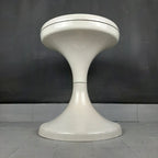 Vintage White Plastic Mushroom Stool - Mid-Century Modern Meblo Yugoslavia