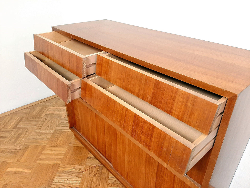 Mid-century retro wood chest of drawers 60s Modern  Scandinavian Style Vintage