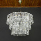 Vintage large crystal chandelier Italy 1960s