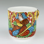 Vintage Japanese Lithophane Geisha porcelain coffee set of 5, 1950s