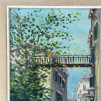 Venice Canal Original Vintage Oil Painting, Italy, 1960s, Signed, Framed