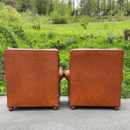 Poltrona Frau leather armchairs Edoardo Italy 1970s Set of 2