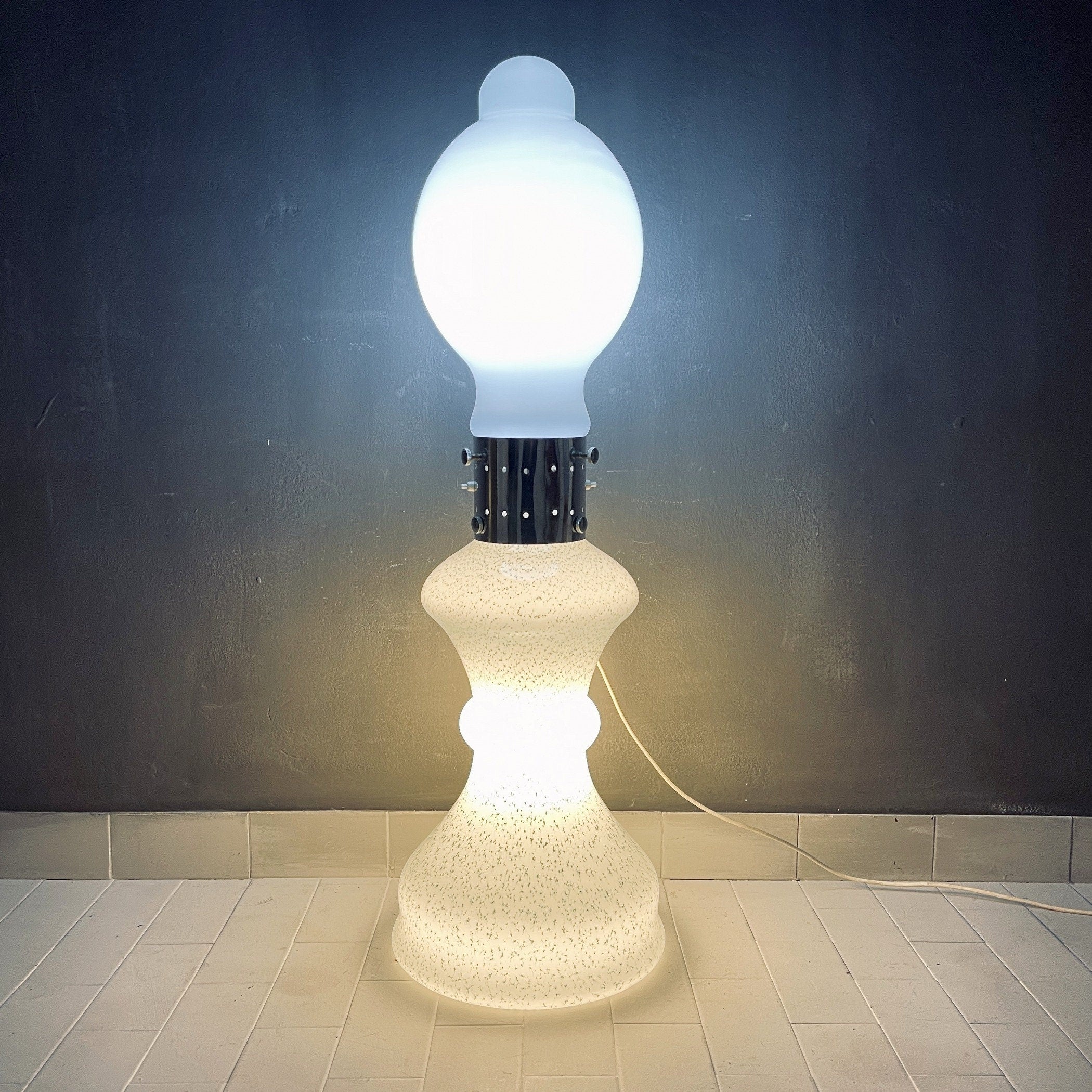 Vintage Murano Glass Floor Lamp: BIRILLO by Carlo Nason, 1960s Italian Design