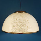 Vintage F.Fabbian Murano Glass Pendant Lamp: Beige Mid-Century Lighting