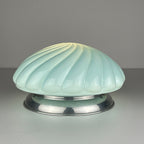 Vintage blue opaline table lamp, Italy 1950s, Art Deco, Mid-century modern design