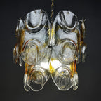 Murano chandelier by Mazzega Italy 1960s Mid-century modern italian lighting 14 murano glass petals