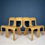 Mid-Century Plywood Dining Chairs Esse by Gigi Sabadin, Stilwood, Italy - Set of 4