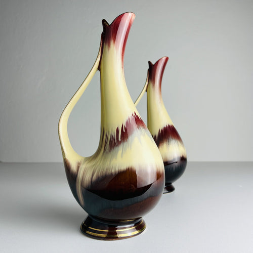 Mid-Century Bay Keramik Vases: West German Ceramic Set of 2