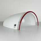 Vintage white and red murano wall lamp by ITRE, Italy 1980s MCM murano sconce