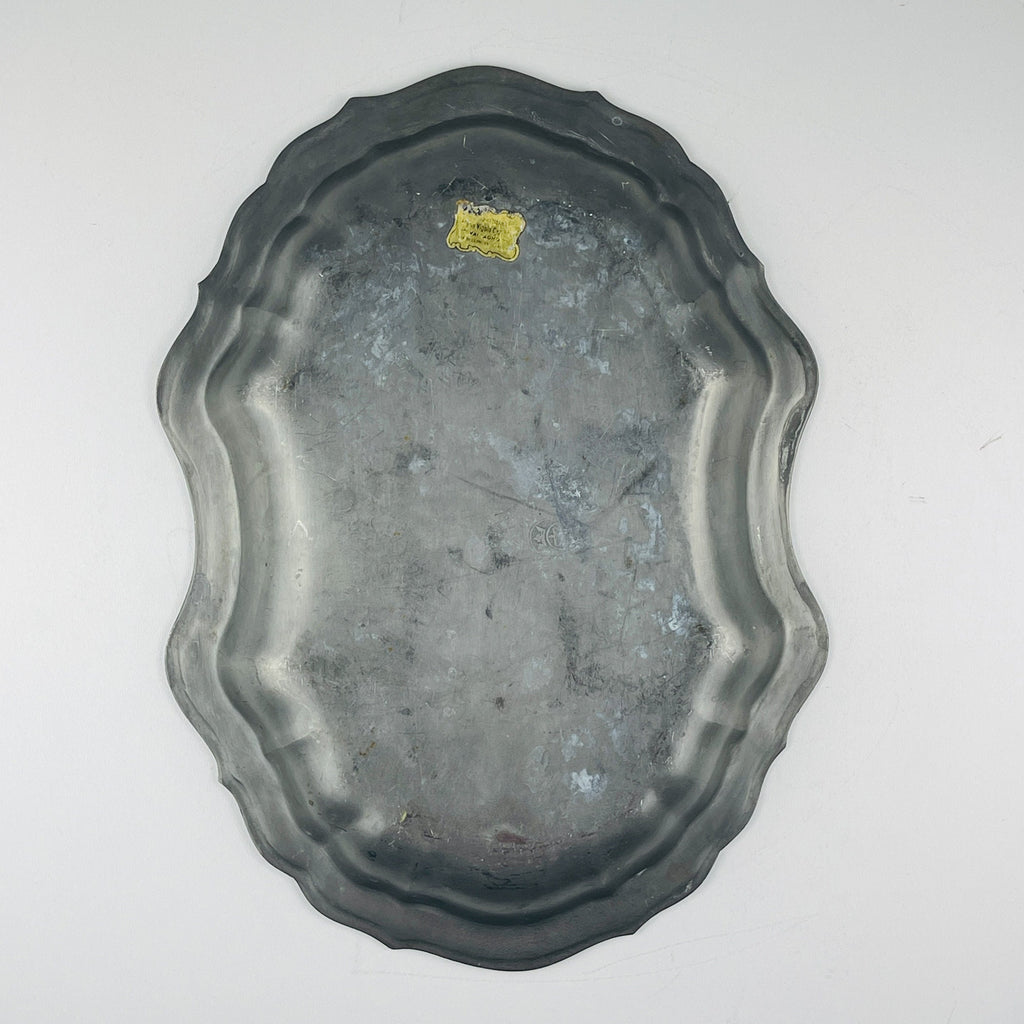 Antique pewter tray or fruit bowl, Italy, 1900s