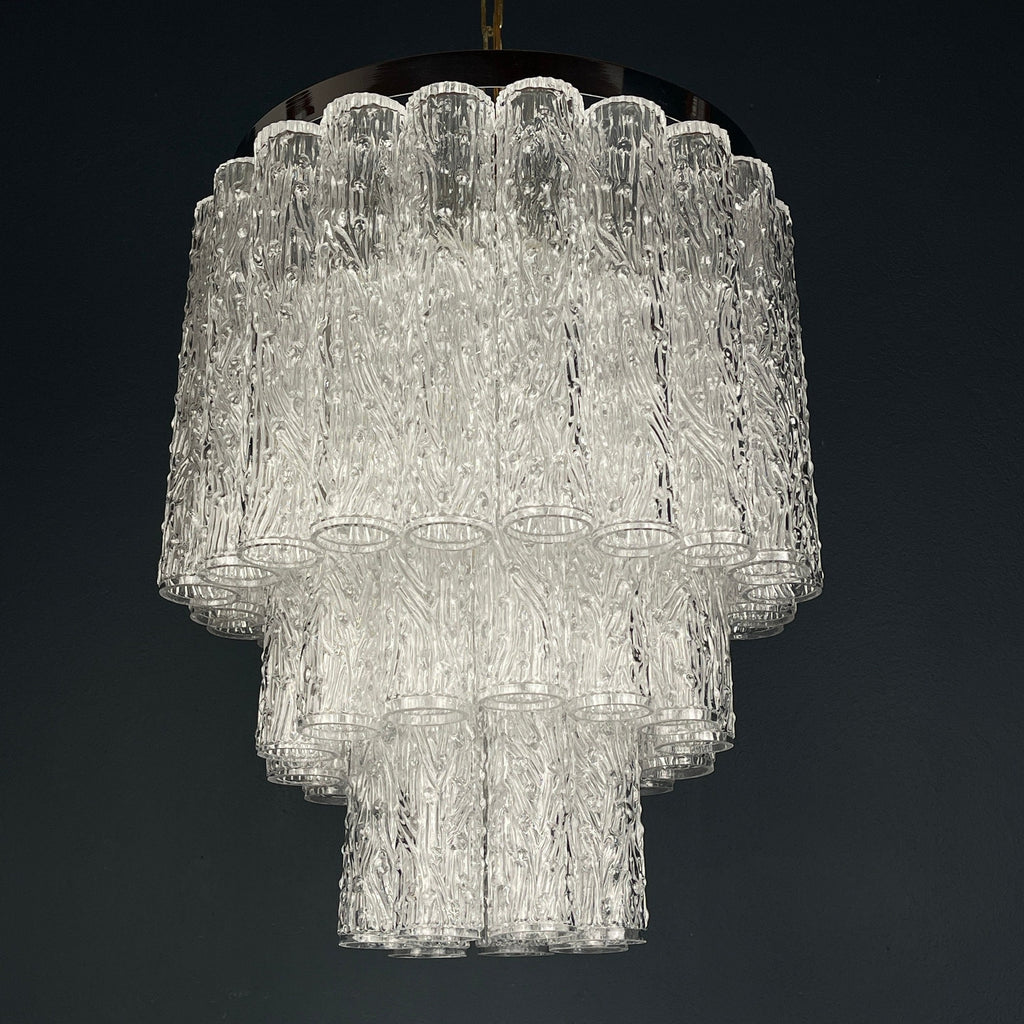 Mid-century murano glass chandelier Tronchi by Toni Zuccheri for Venini Italy 1960s