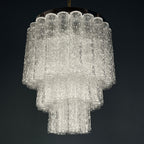 Mid-century murano glass chandelier Tronchi by Toni Zuccheri for Venini Italy 1960s