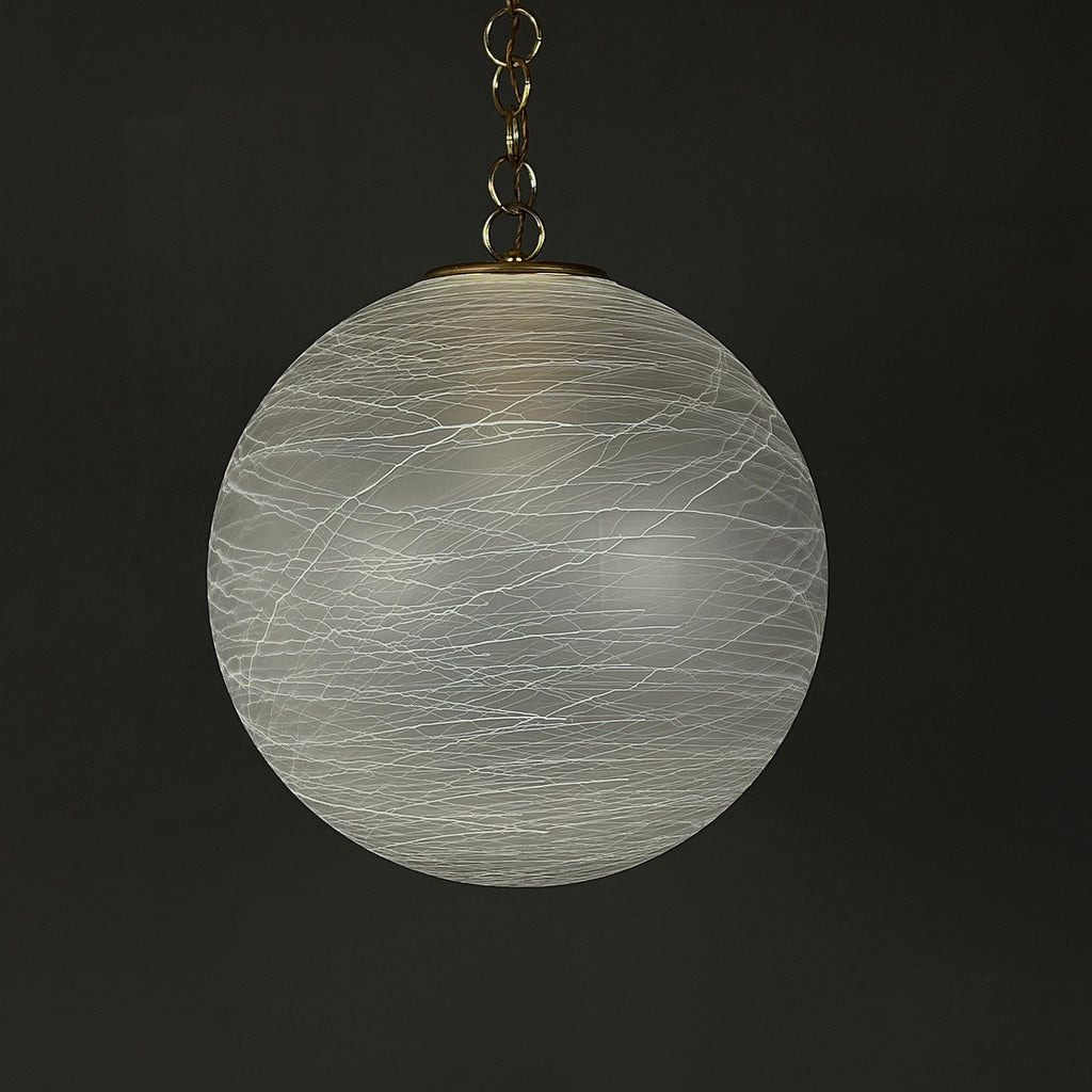 Vintage large swirl murano glass pendant lamp Italy 1970s Mid-century modern italian lighting