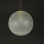 Vintage large swirl murano glass pendant lamp Italy 1970s Mid-century modern italian lighting