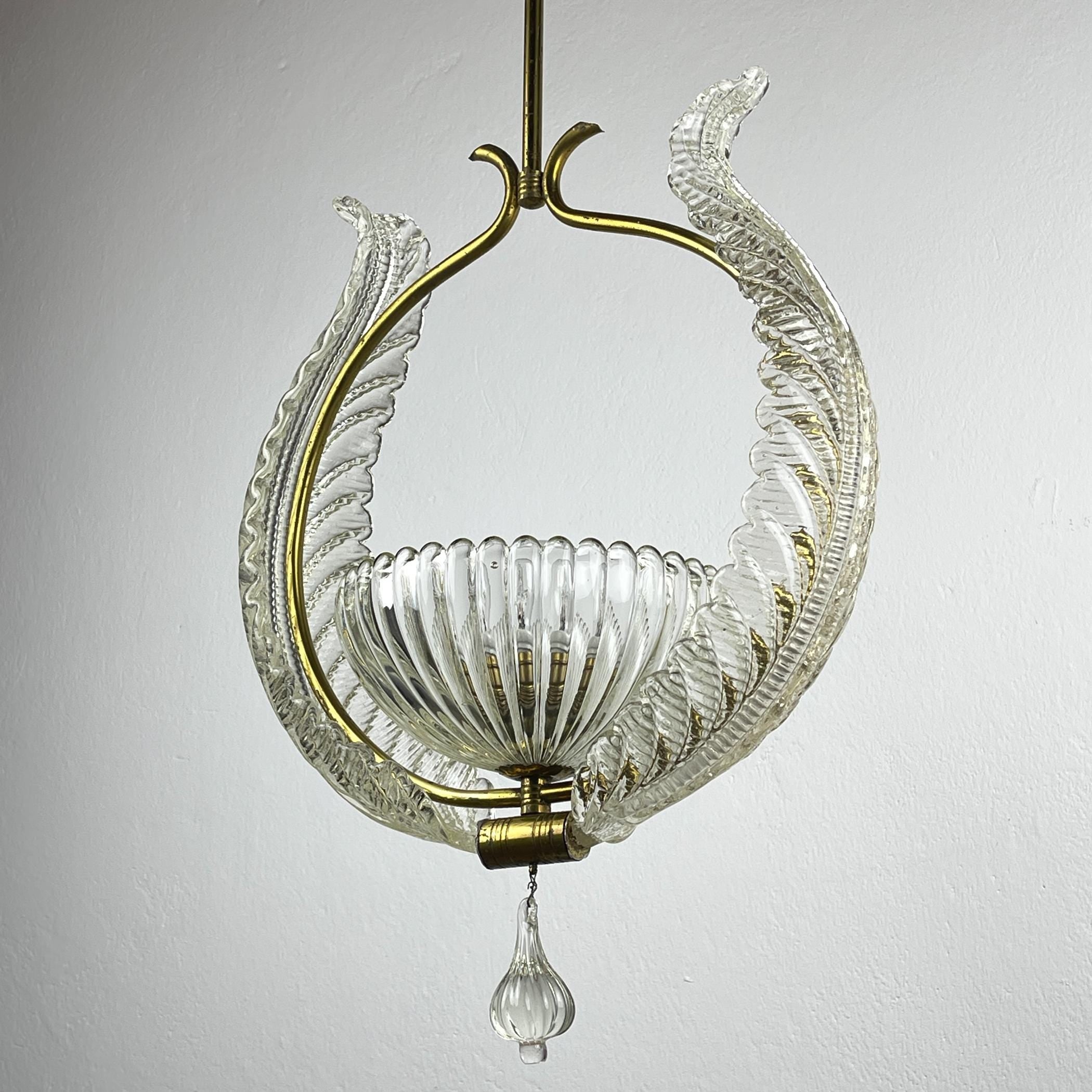 Murano chandelier by Ercole Barovier Barovier & Toso, Italy 1930s