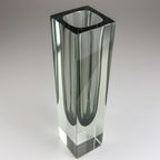 Sommerso gray Murano glass vase, style Flavio Poli, Italy 1970s