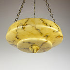 Art Deco yellow glass pendant lamp, Italy 1930s