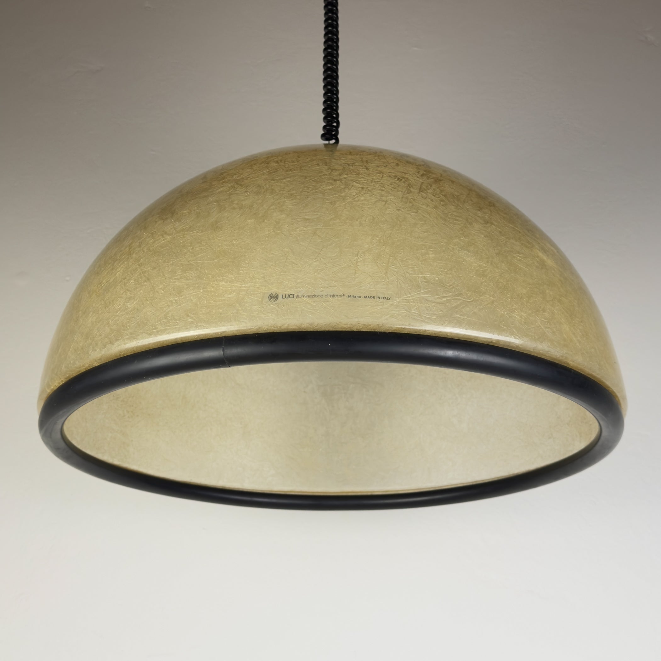 Large vintage pendant lamp by Idea Studio Techno Design for Luci Milano, Italy 1970s