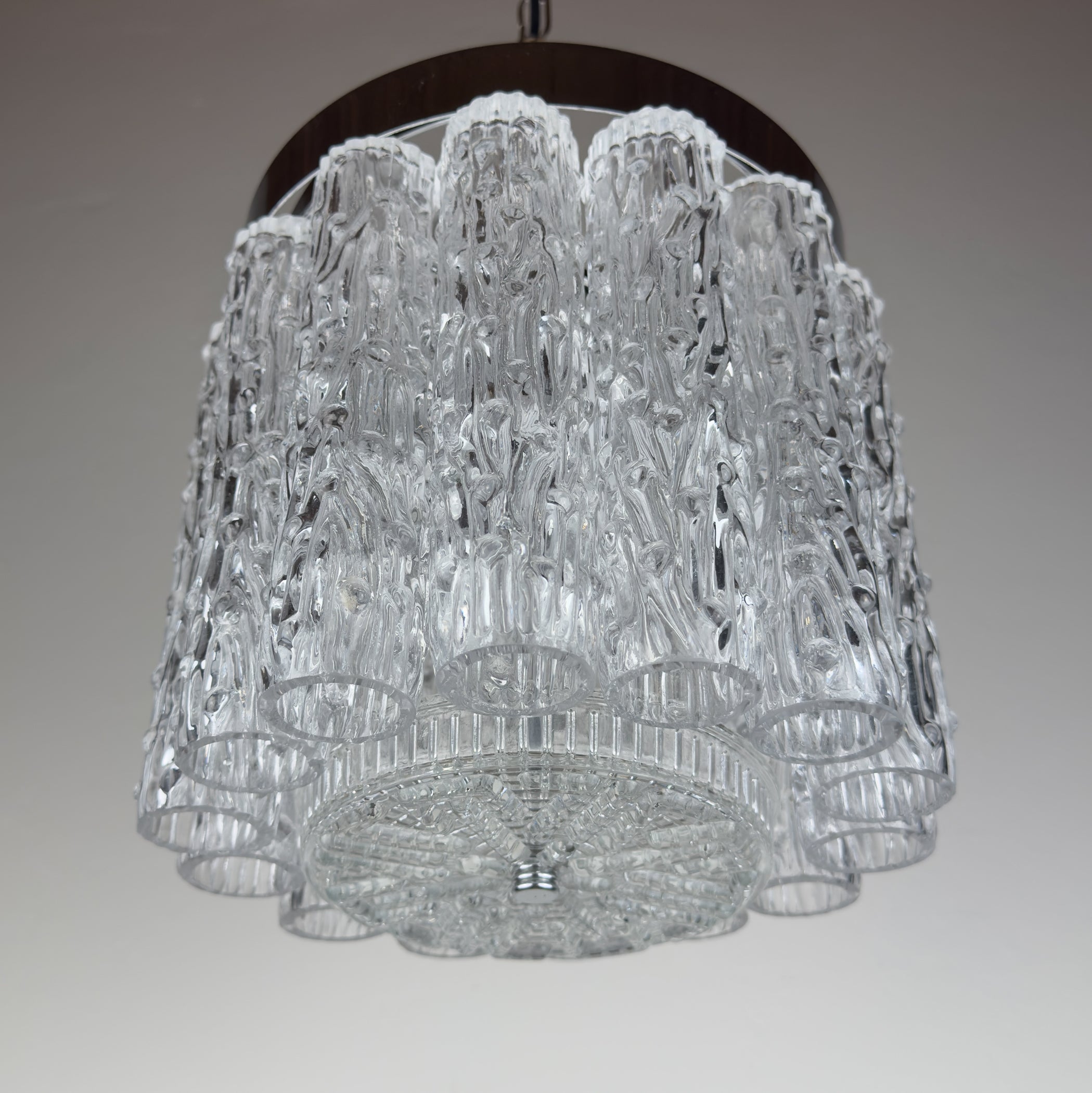 Vintage murano glass chandelier Tronchi by Toni Zuccheri for Venini, Italy 1960s