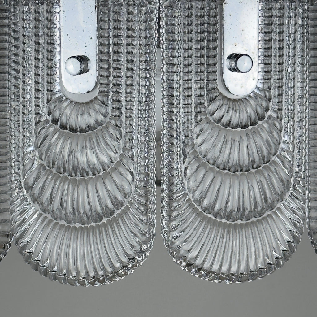 Vintage large crystal chandelier by Kaiser Leuchten, Germany 1960s