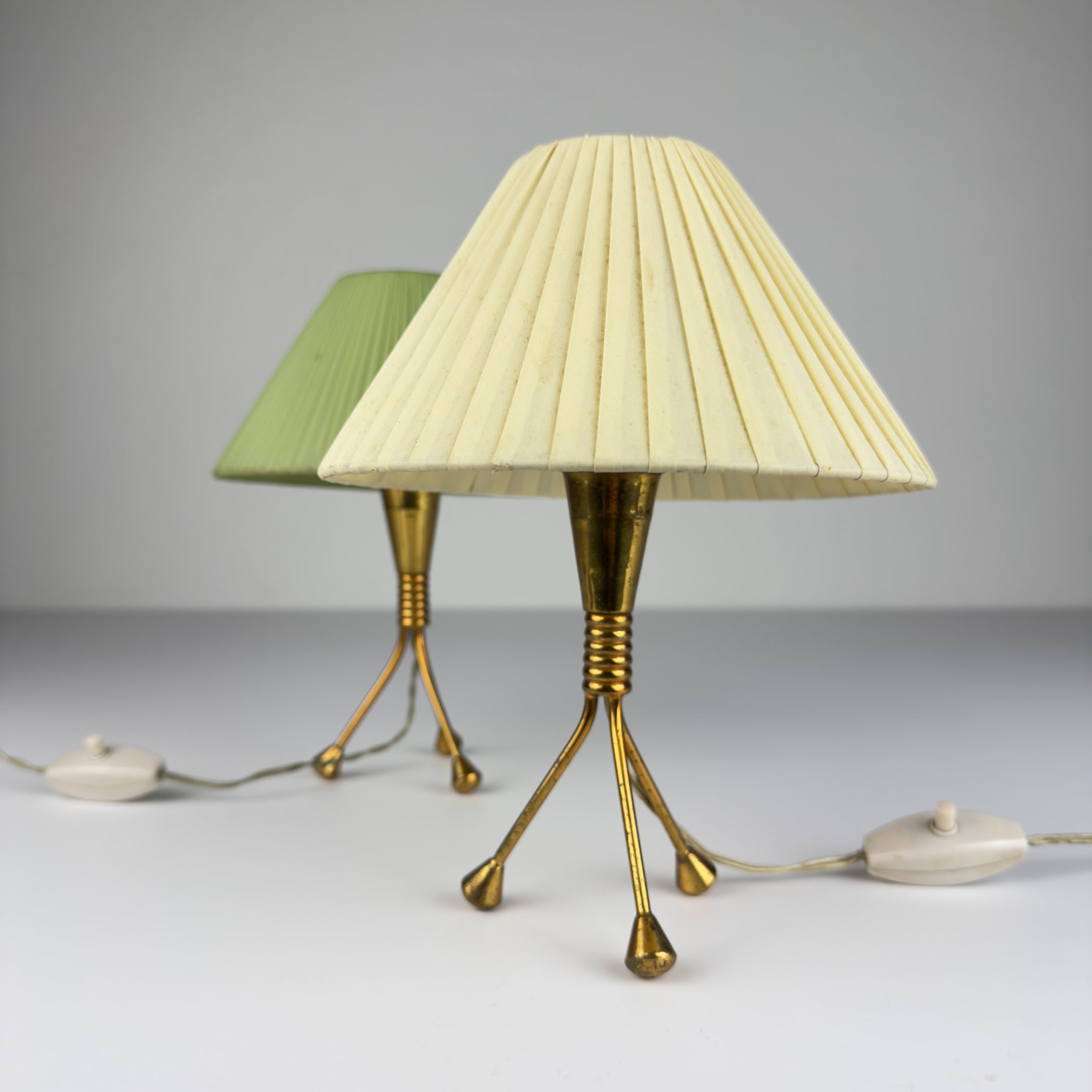 Vintage metal table lamp, Italy 1950s, Set of 2