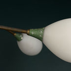 Mid-Century Stilnovo chandelier with Opaline Glass, Italy 1960s