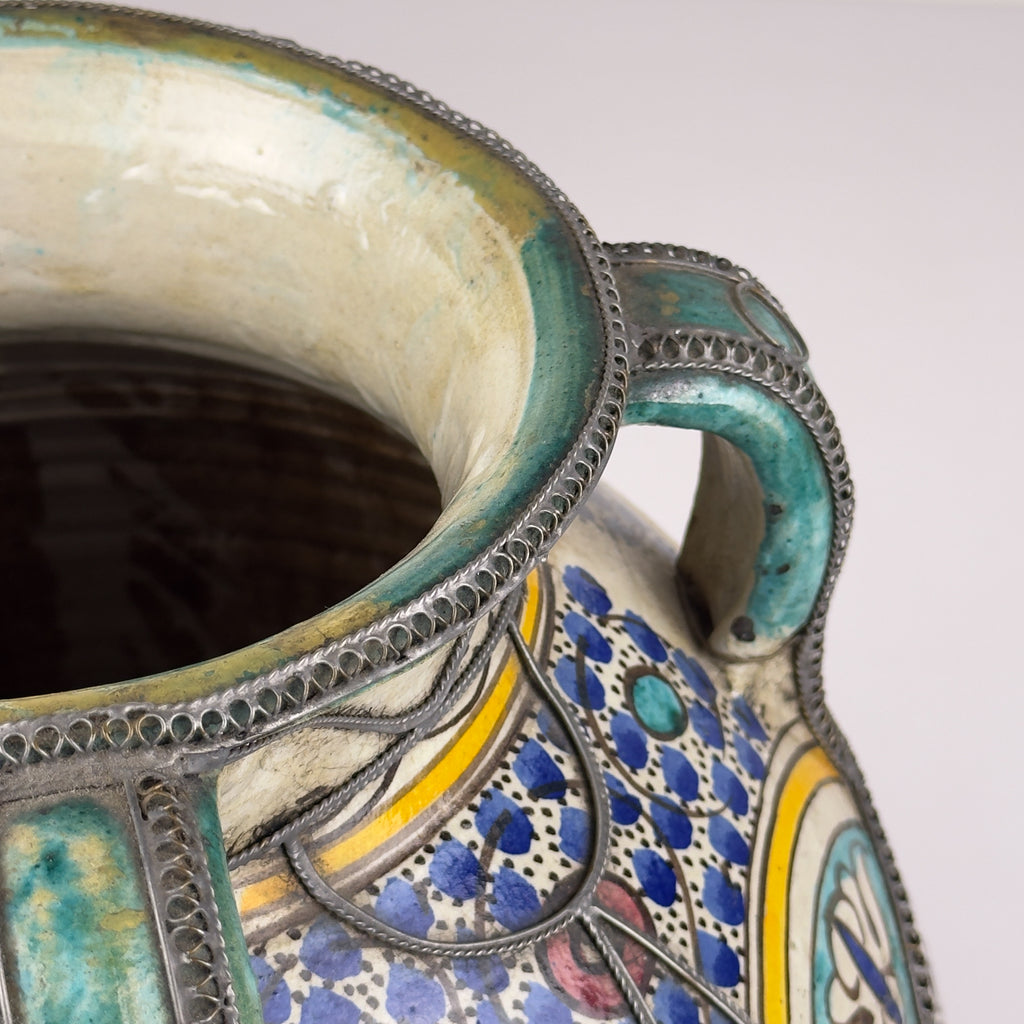 Vintage Moroccan Palatial Pottery Vase, Morocco 1930-50ss