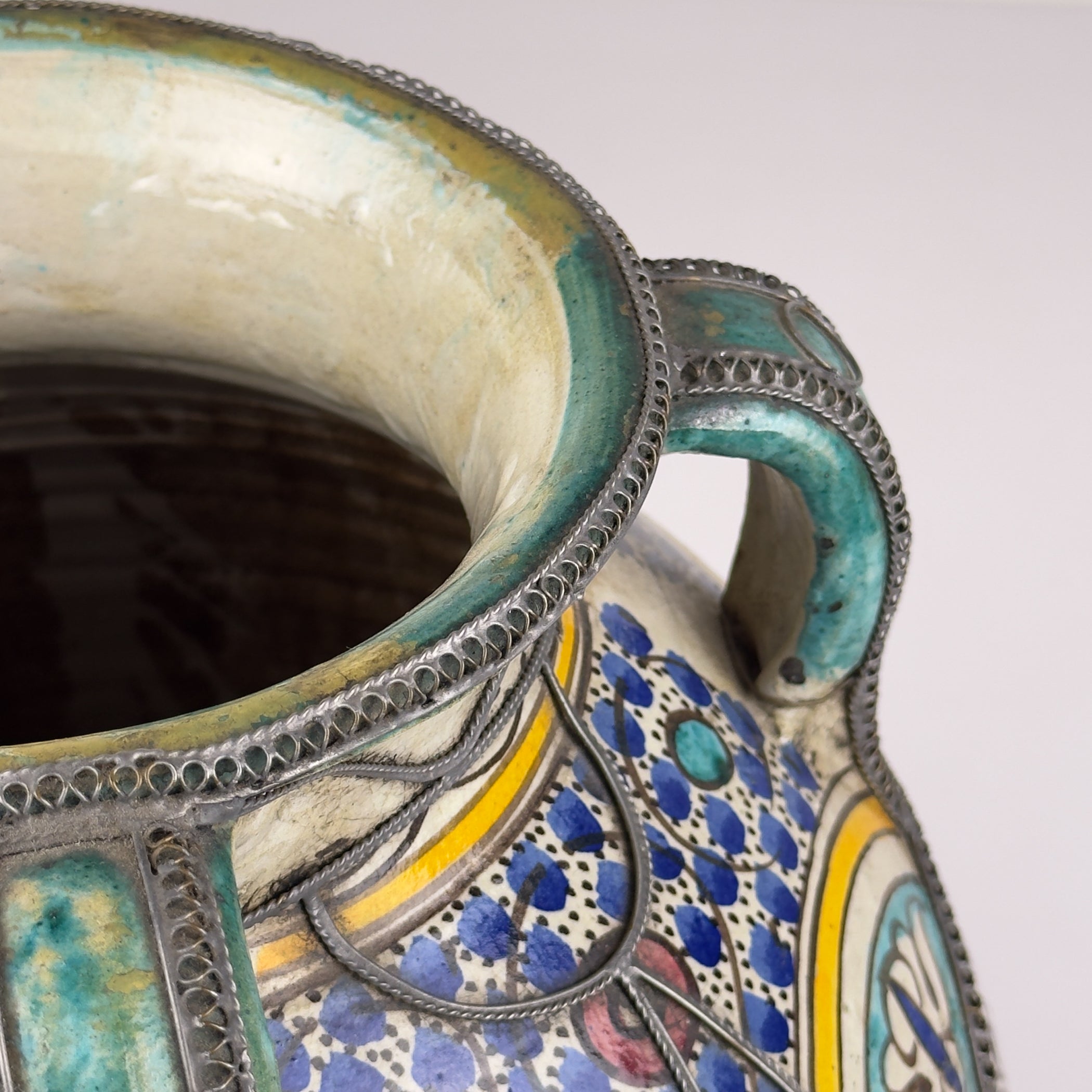 Vintage Moroccan Palatial Pottery Vase, Morocco 1930-50ss