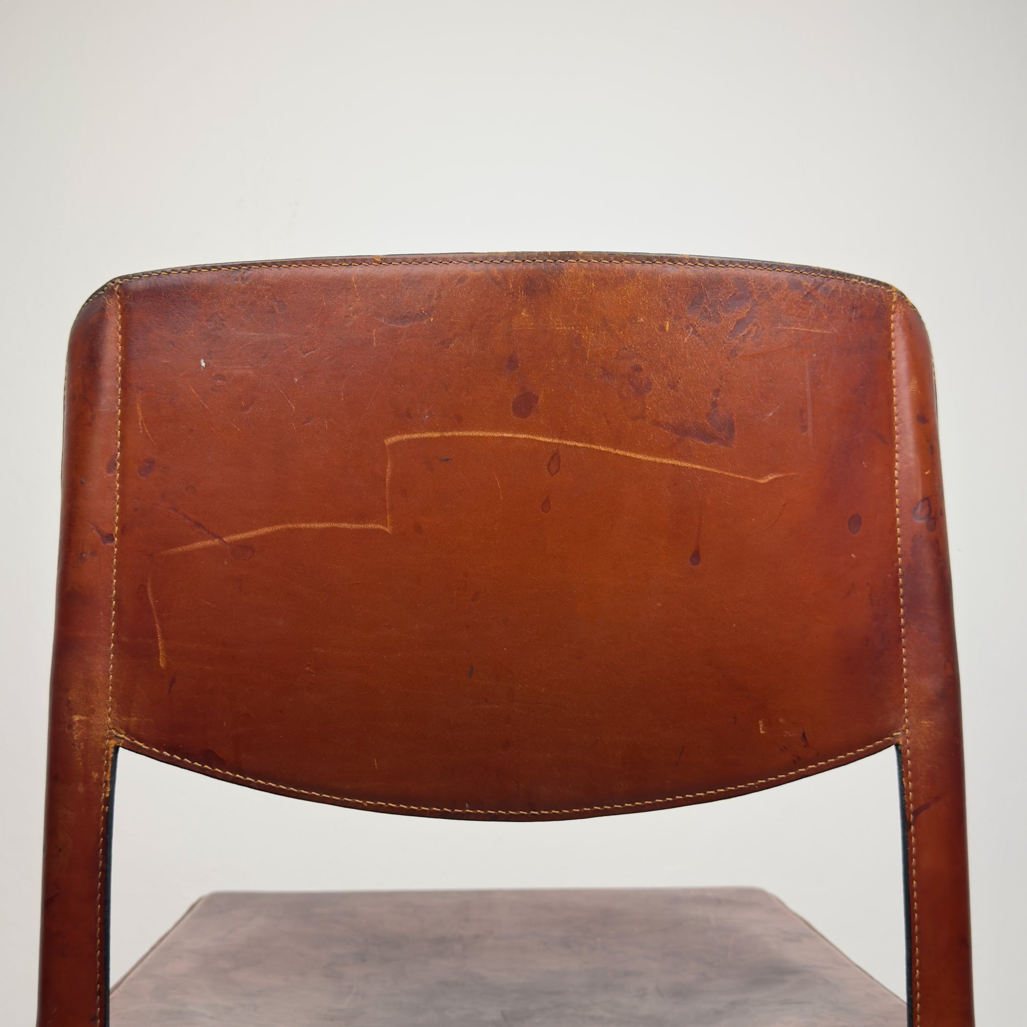 Mid-century Sistina Saddle dining chairs by Tito Agnoli for Matteo Grassi, Italy 1980s, Set of 4