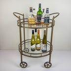 Vintage brass bar cart, France 1950s