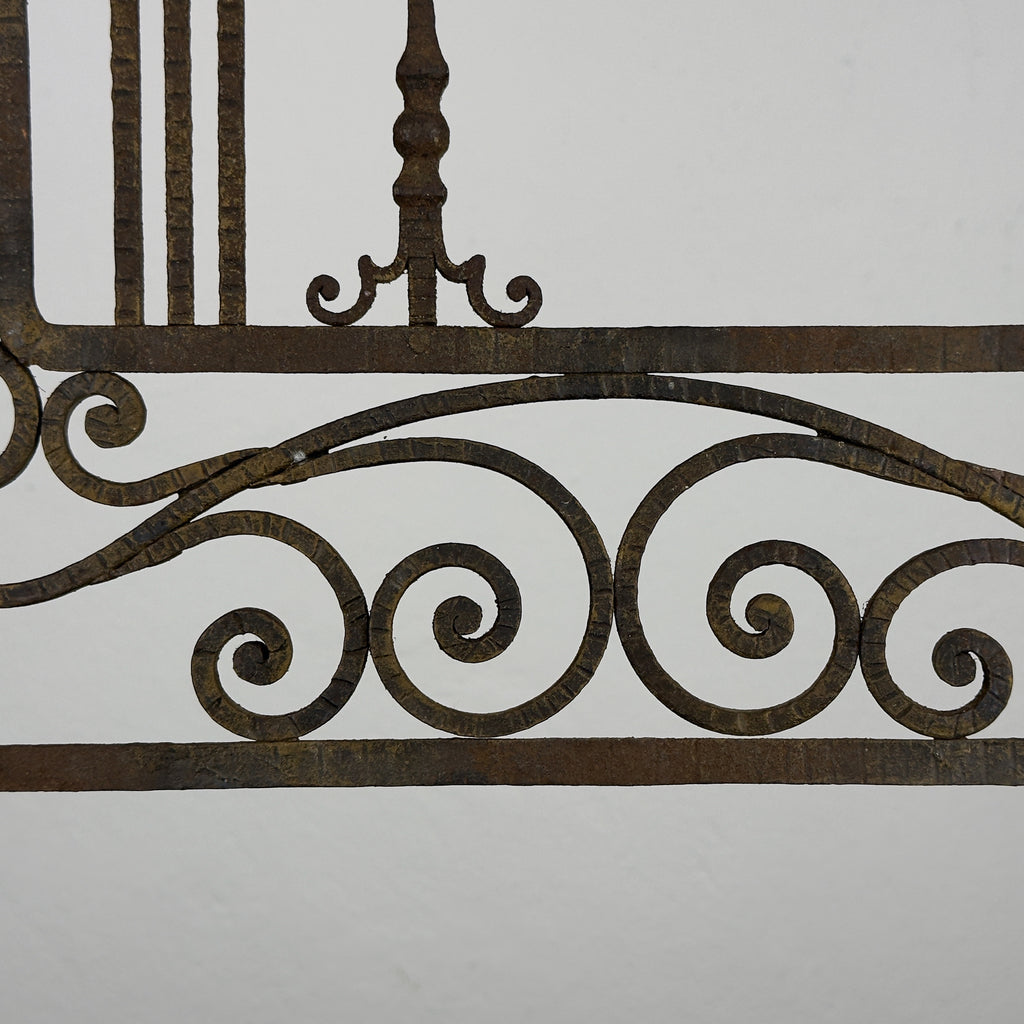 Antique wall decorative panel of wrought iron, Italy 1920s