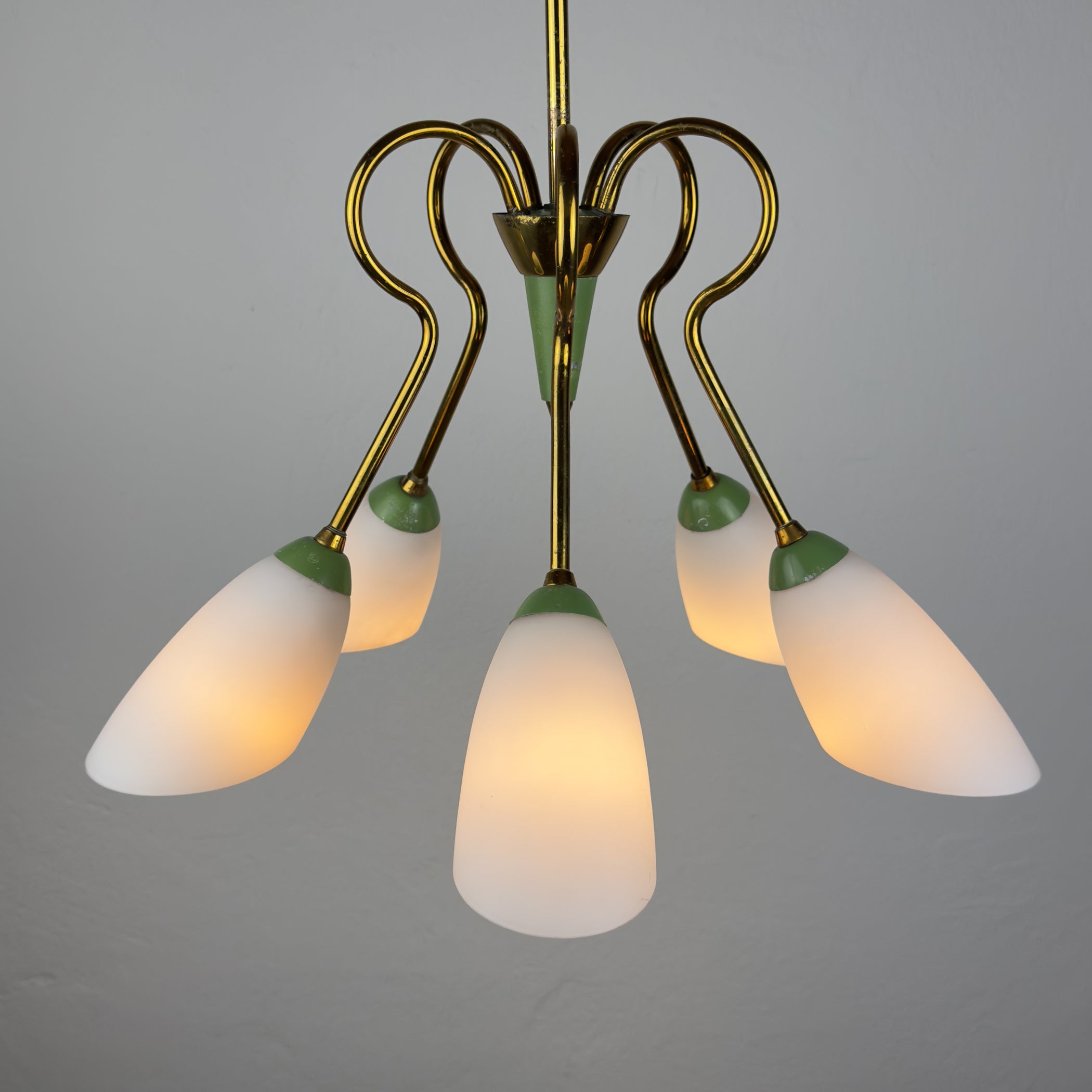 Vintage Stilnovo chandelier, Italy 1940-50s