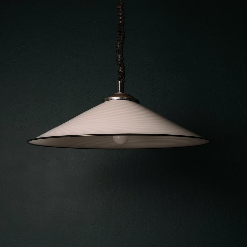Vintage Swirl Murano Glass Pendant Lamp, Italy 1970s