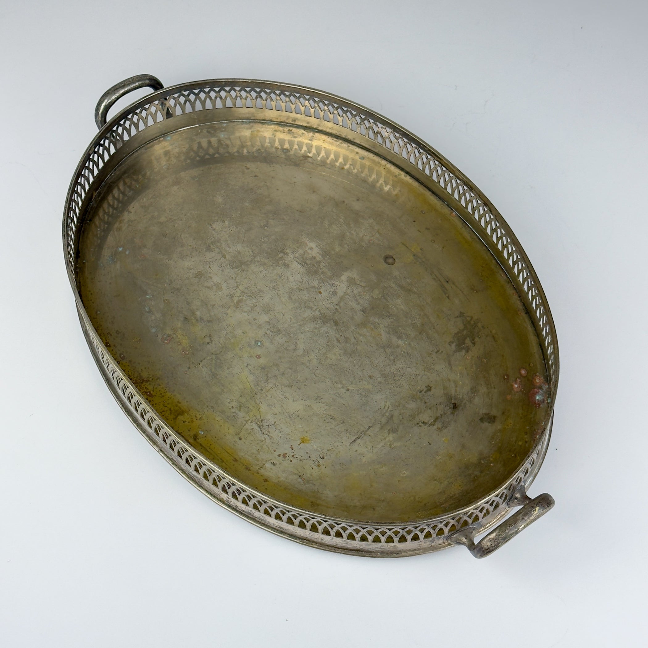 Large silver plated tray by Le Couvert Francais (LCF), 1940-50s, Vintage home decor