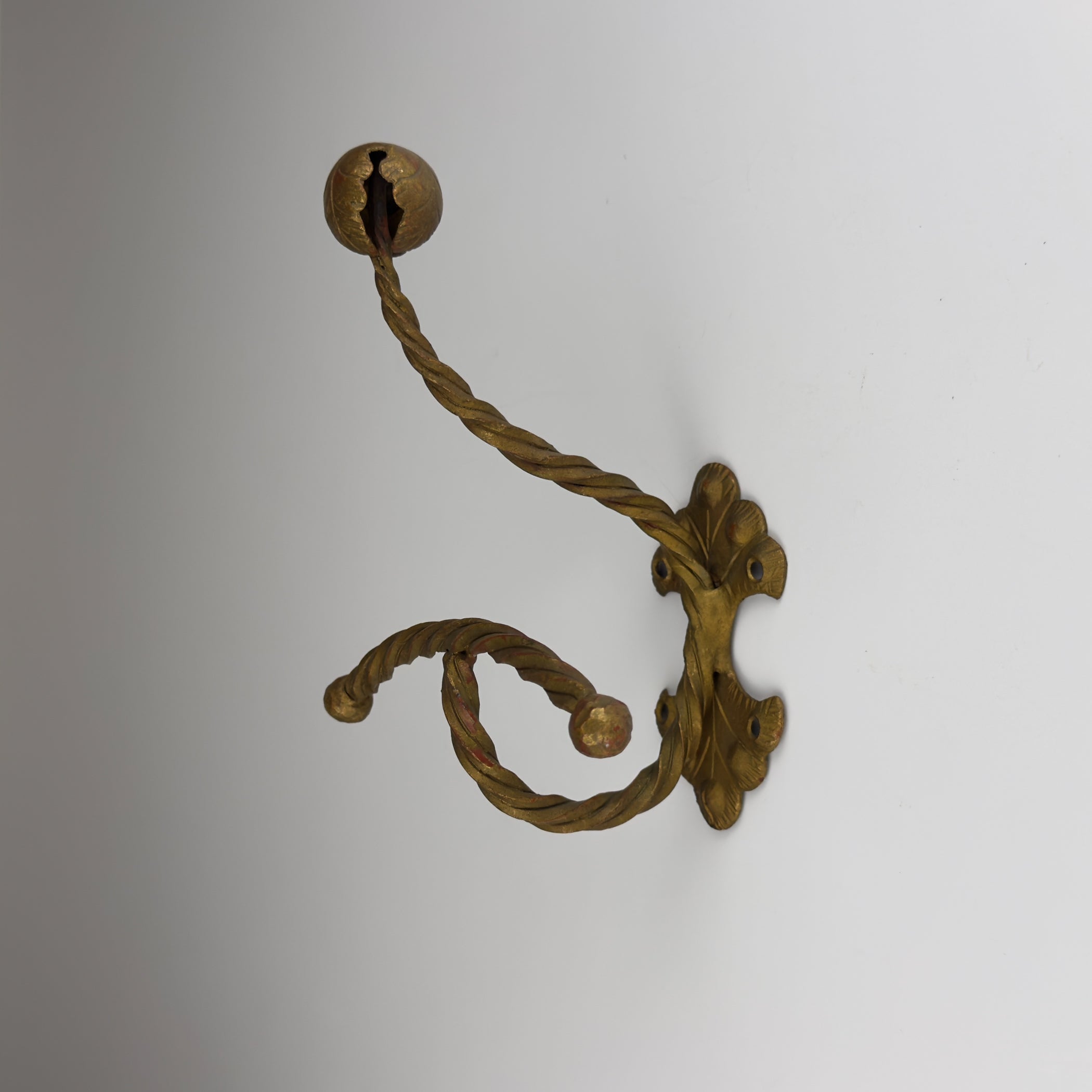 Antique bronze wall hook, Italy early 20th century
