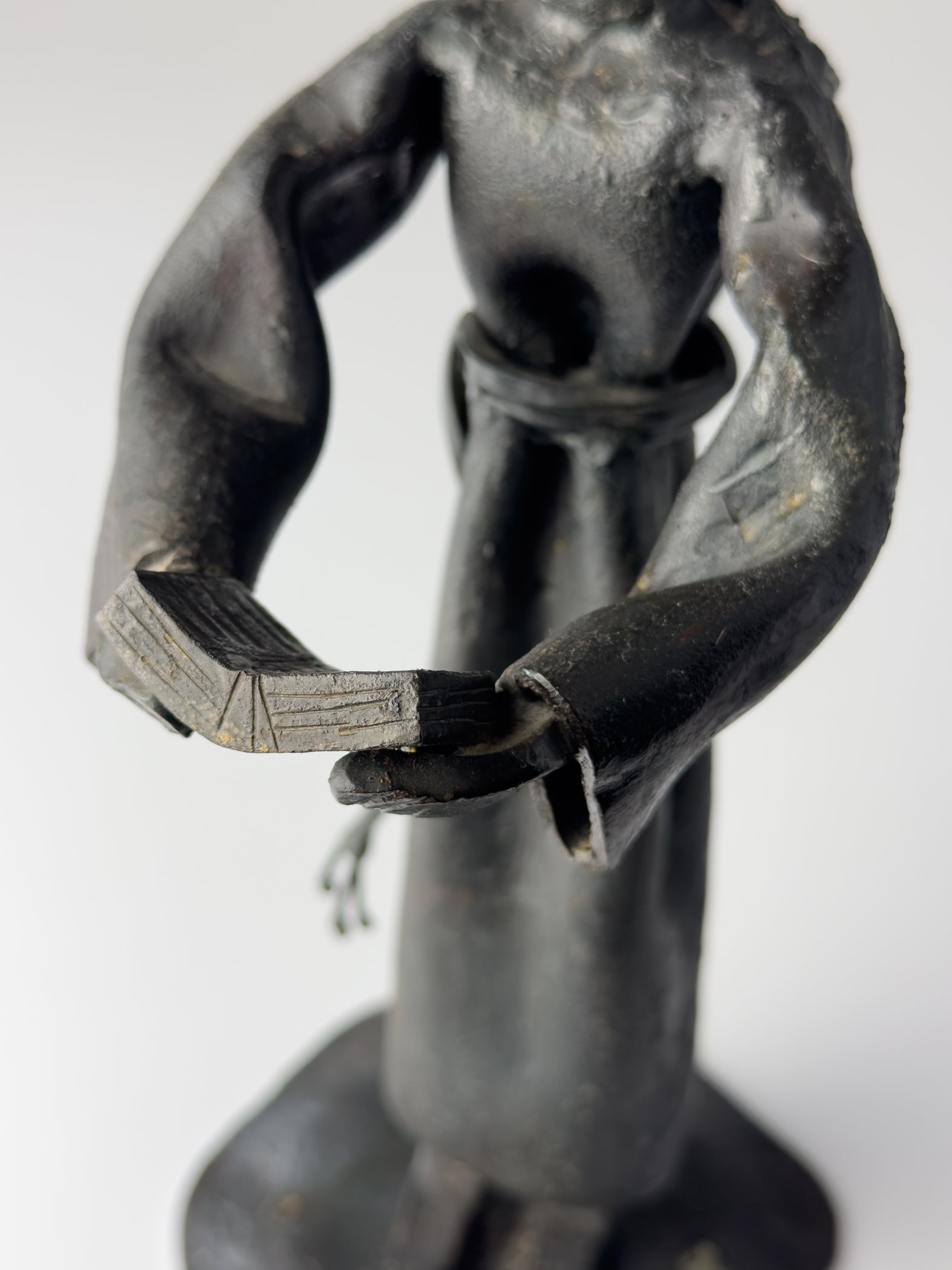 Vintage Brutalist sculpture "Monk With The Book" by Salvino Marsura, Italy 1970s