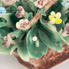 Vintage Capodimonte Ceramic Flower Basket, Italy 1960s