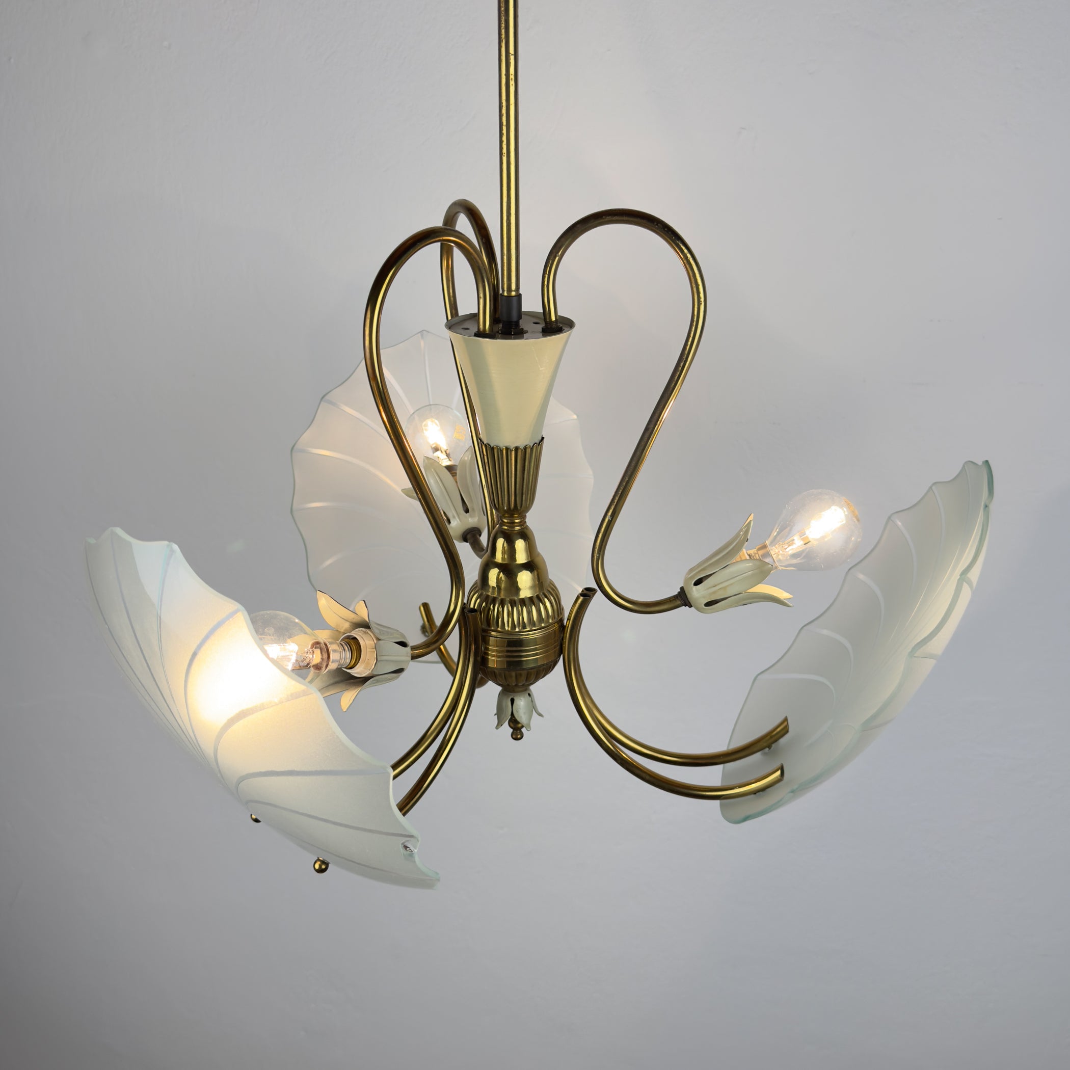 Antique chandelier, in style of Pietro Chiesa For Fontana Arte, Italy, 1930s