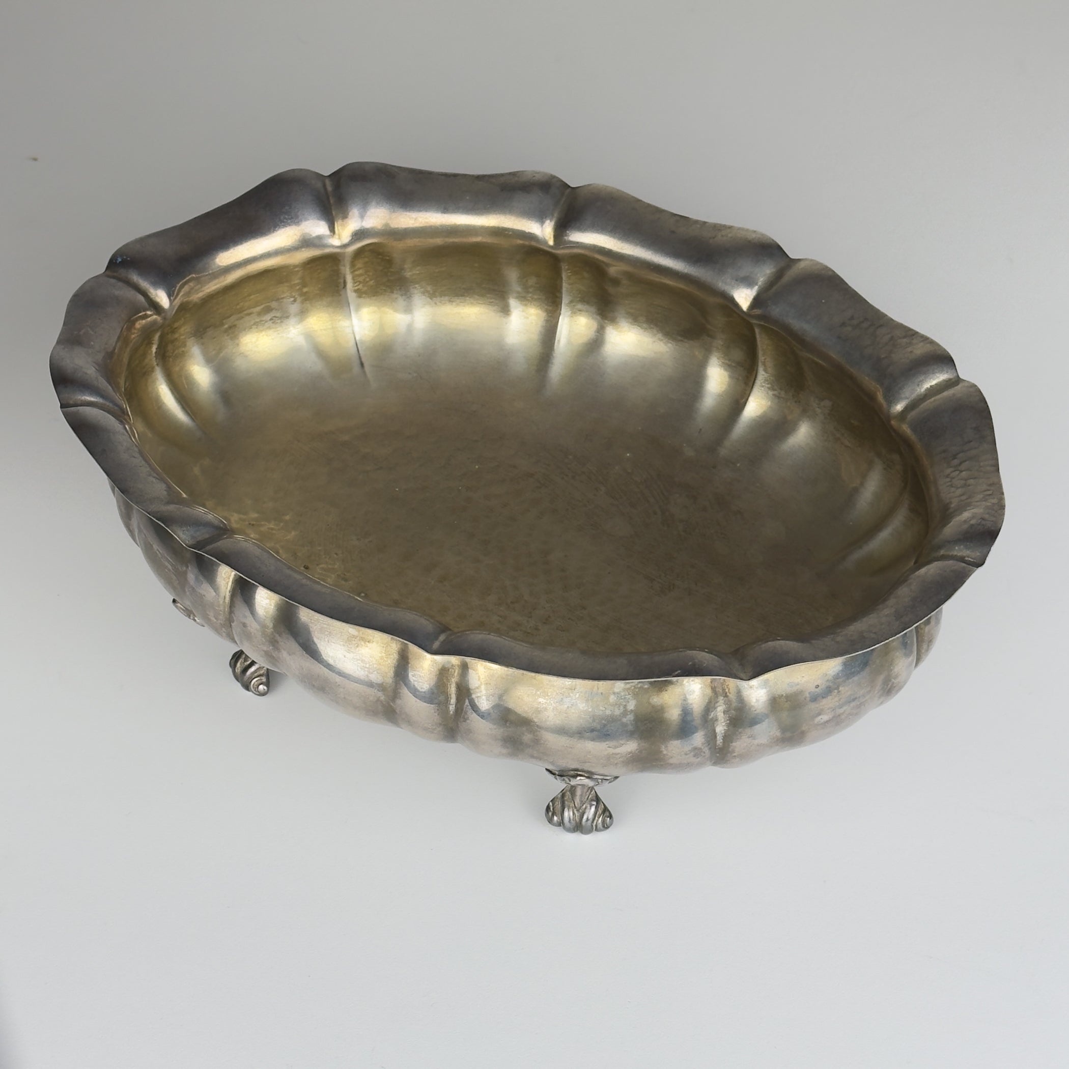Vintage Silver Plated Bread Basket or Fruit Dish, Italy, 1950s