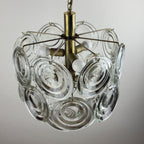 Vintage glass disc chandelier, Italy 1970s