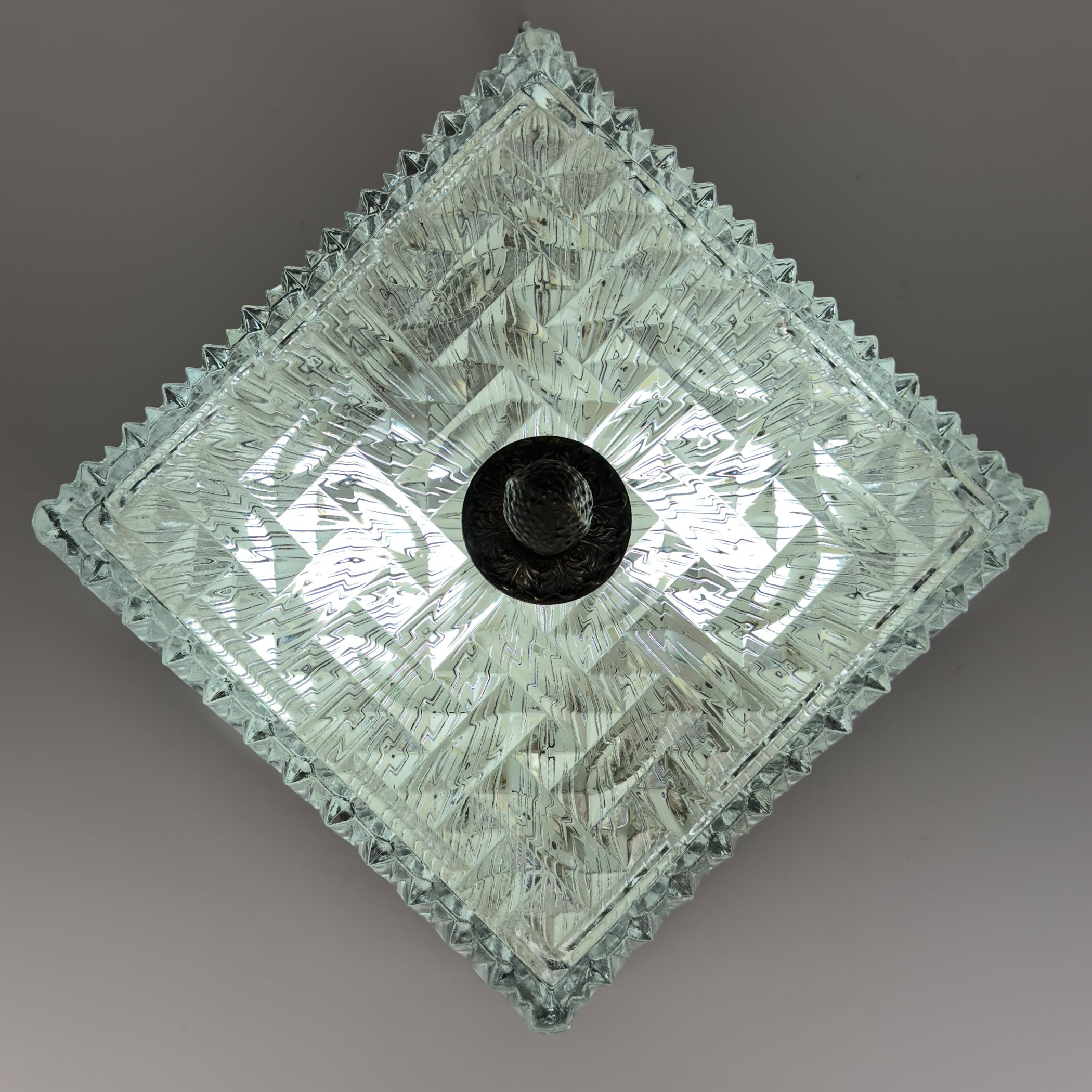 Vintage crystal ceiling lamp, Italy 1960s