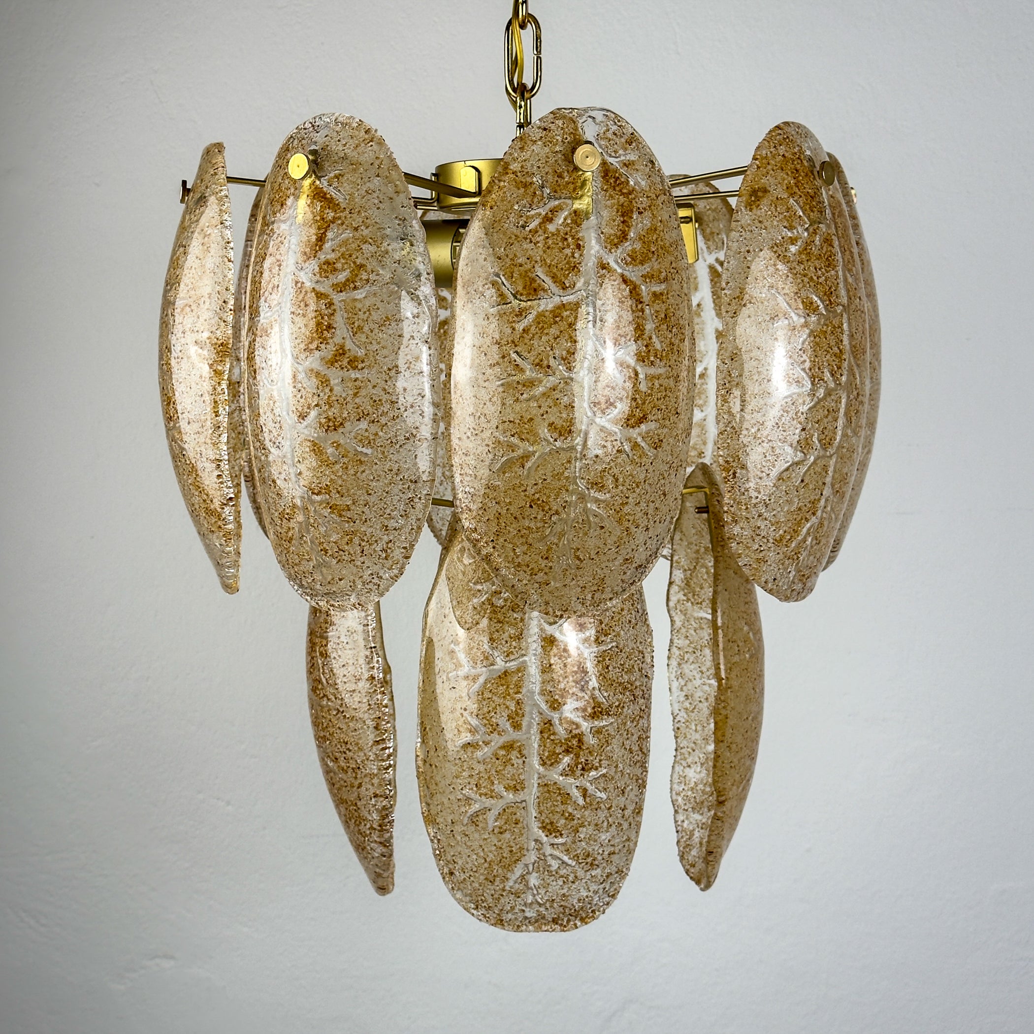 Original cascade murano glass chandelier, Italy 1980s