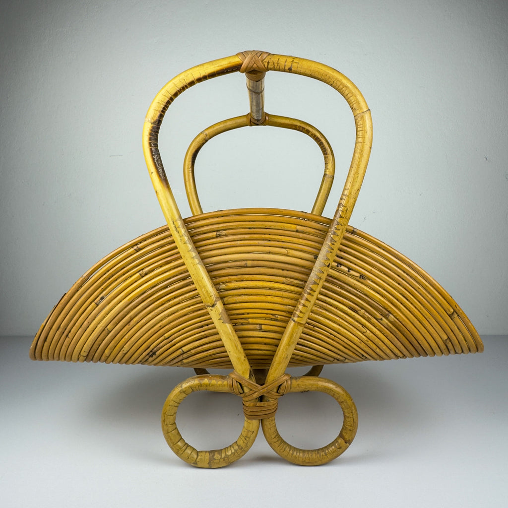 Vintage Bamboo magazine rack by Vivai Del Sud, Italy 1960s