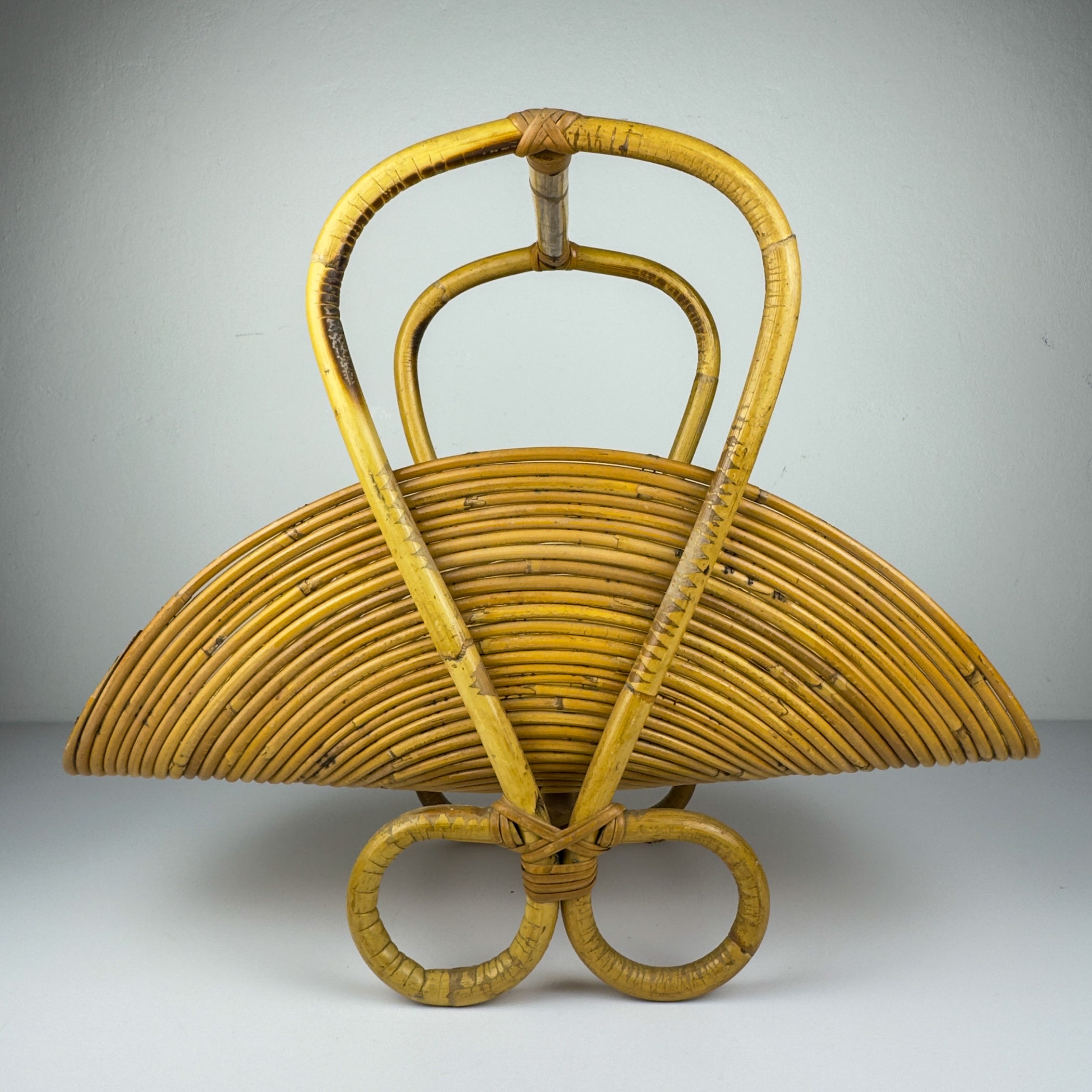 Vintage Bamboo magazine rack by Vivai Del Sud, Italy 1960s