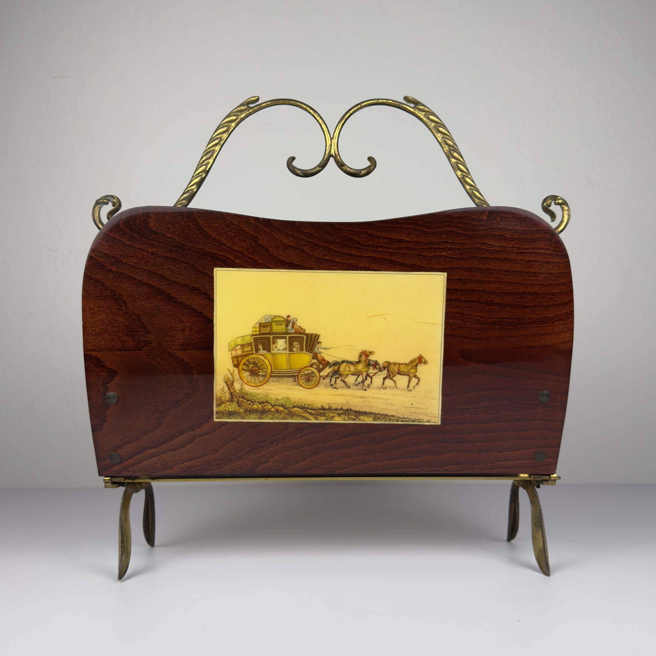 Vintage magazine rack, Italy 1950s