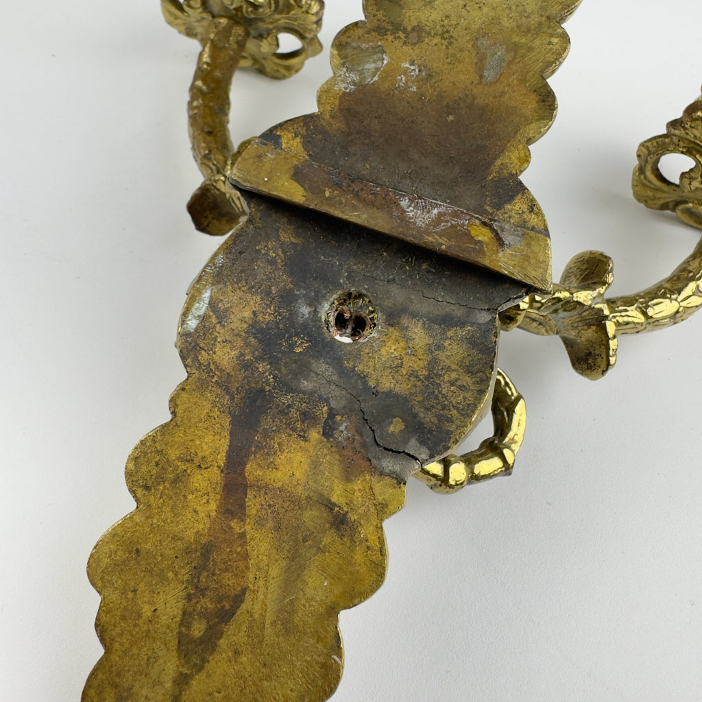 Antique Empire Bronze Wall Candle Sconce, Italy, Late 19th Century