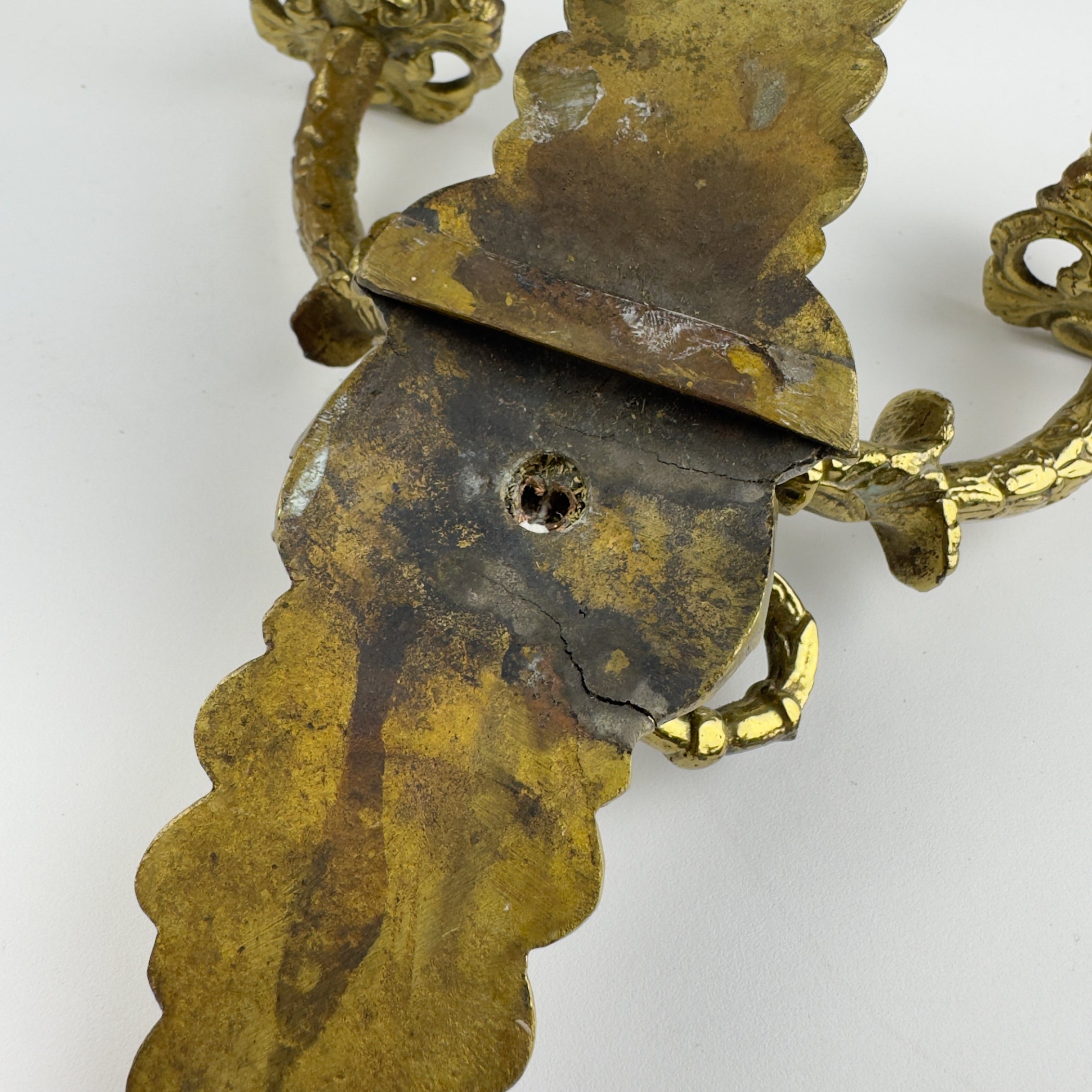Antique Empire Bronze Wall Candle Sconce, Italy, Late 19th Century